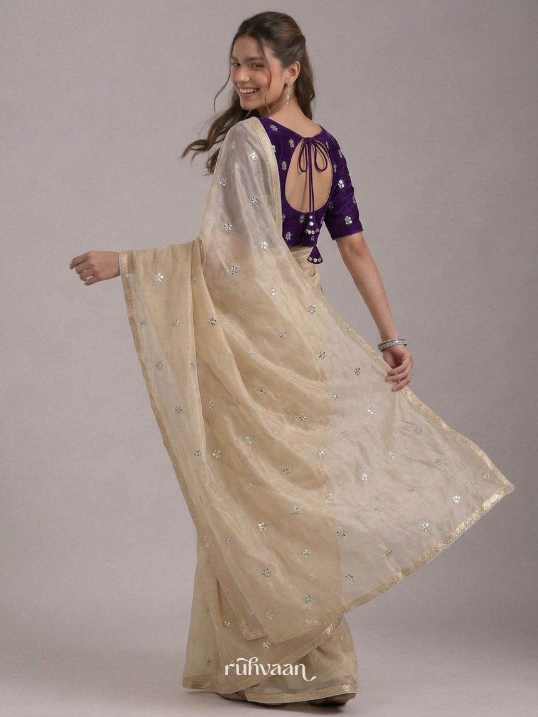 Golden Hour Bloom Saree