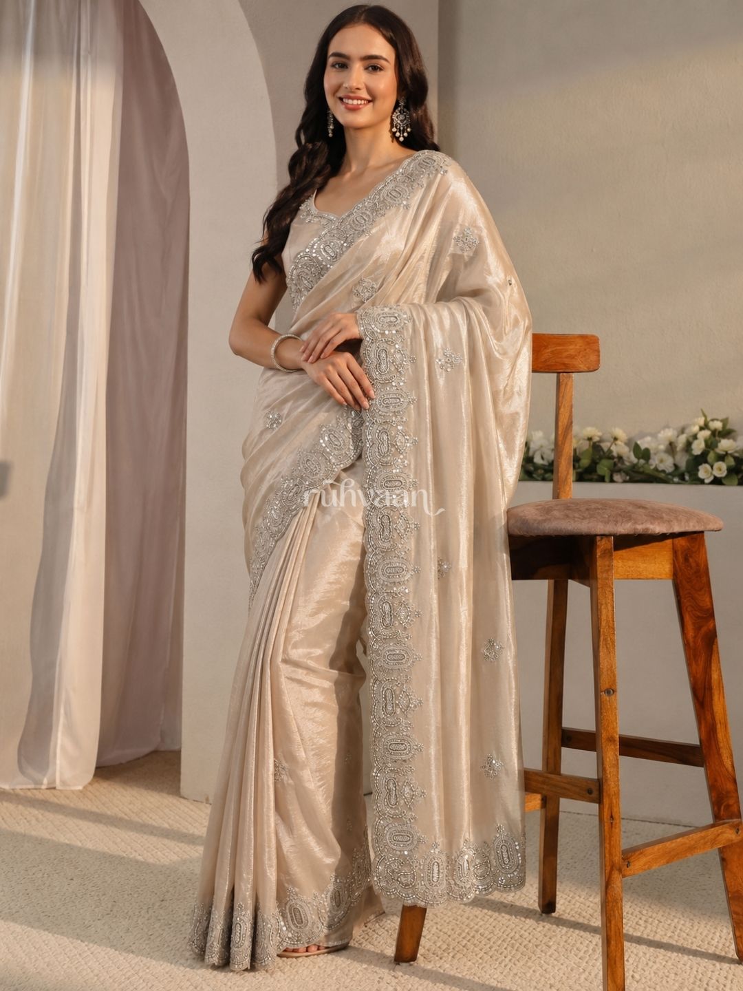 Pearl Dusk Heirloom Saree