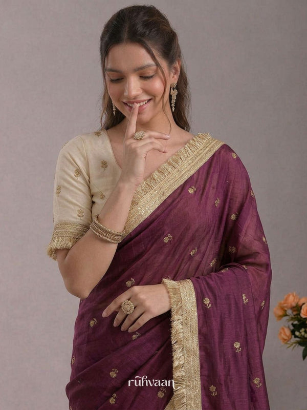 Wine Ember Saree
