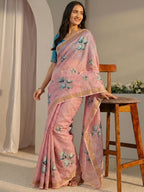 Rose Mist Bloom Saree