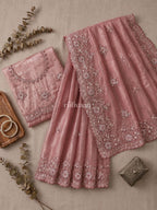 Rosegarden at Dusk Saree