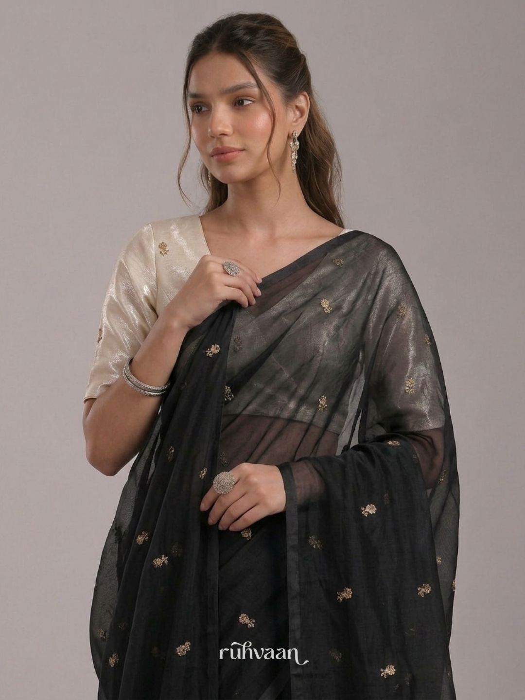 Starlit Noir Saree