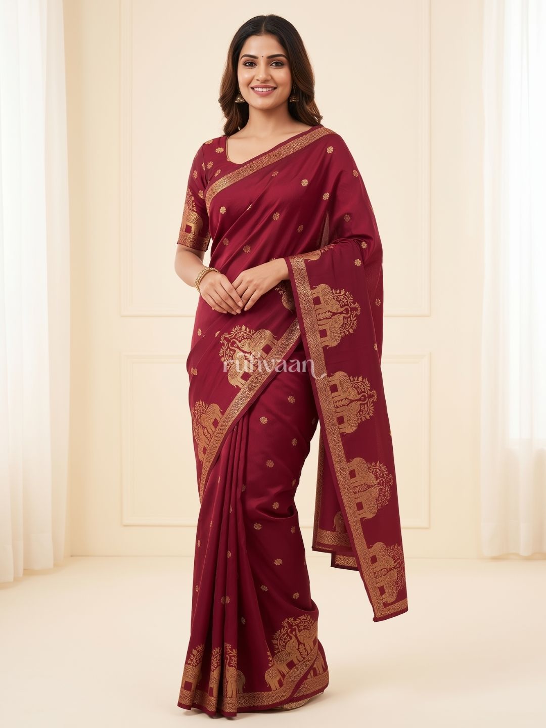Crimson Durbar Saree