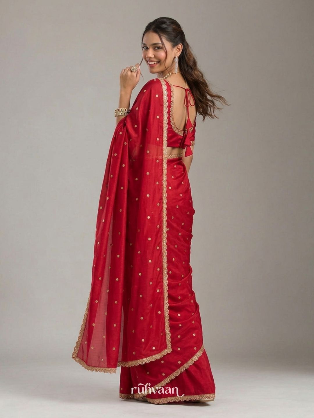 Scarlet Bloom Saree