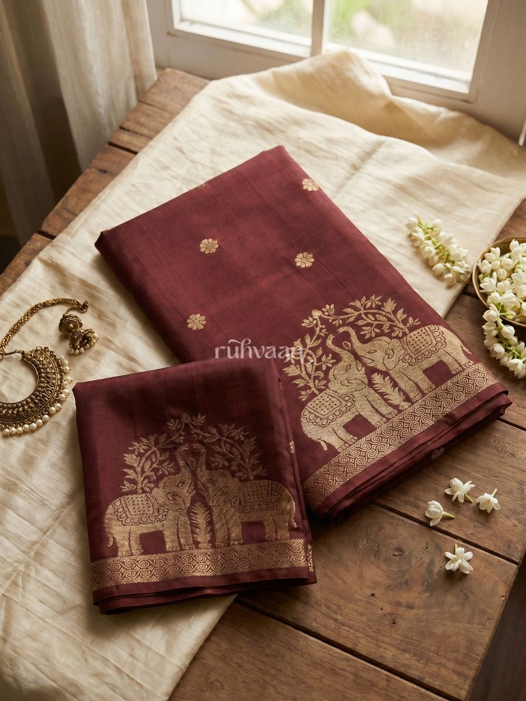 Rustum Brown Durbar Saree