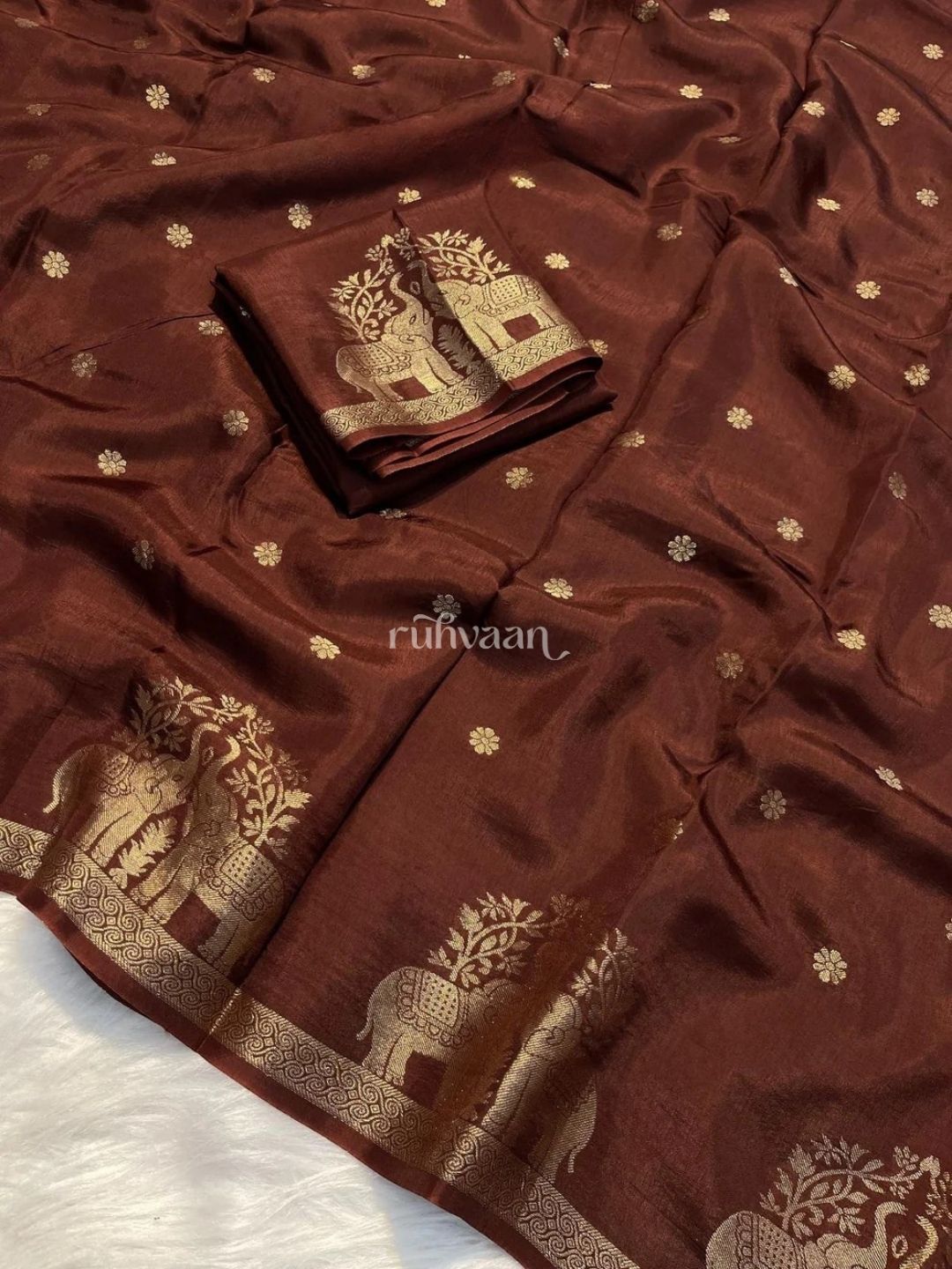 Rustum Brown Durbar Saree