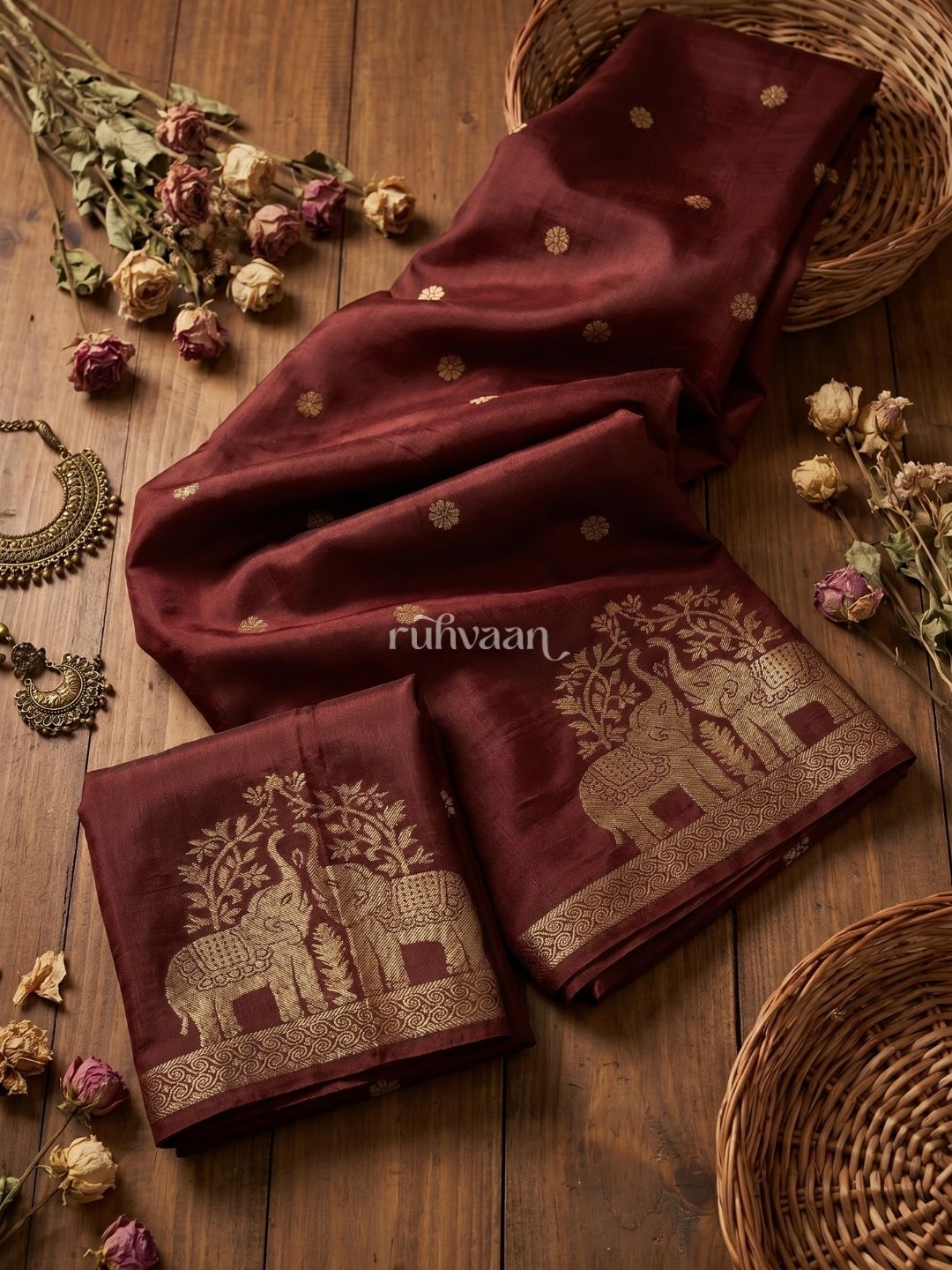 Rustum Brown Durbar Saree