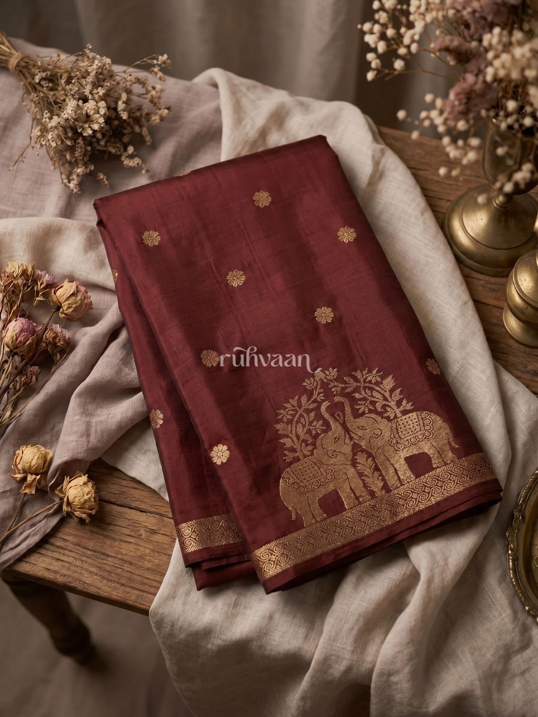 Rustum Brown Durbar Saree