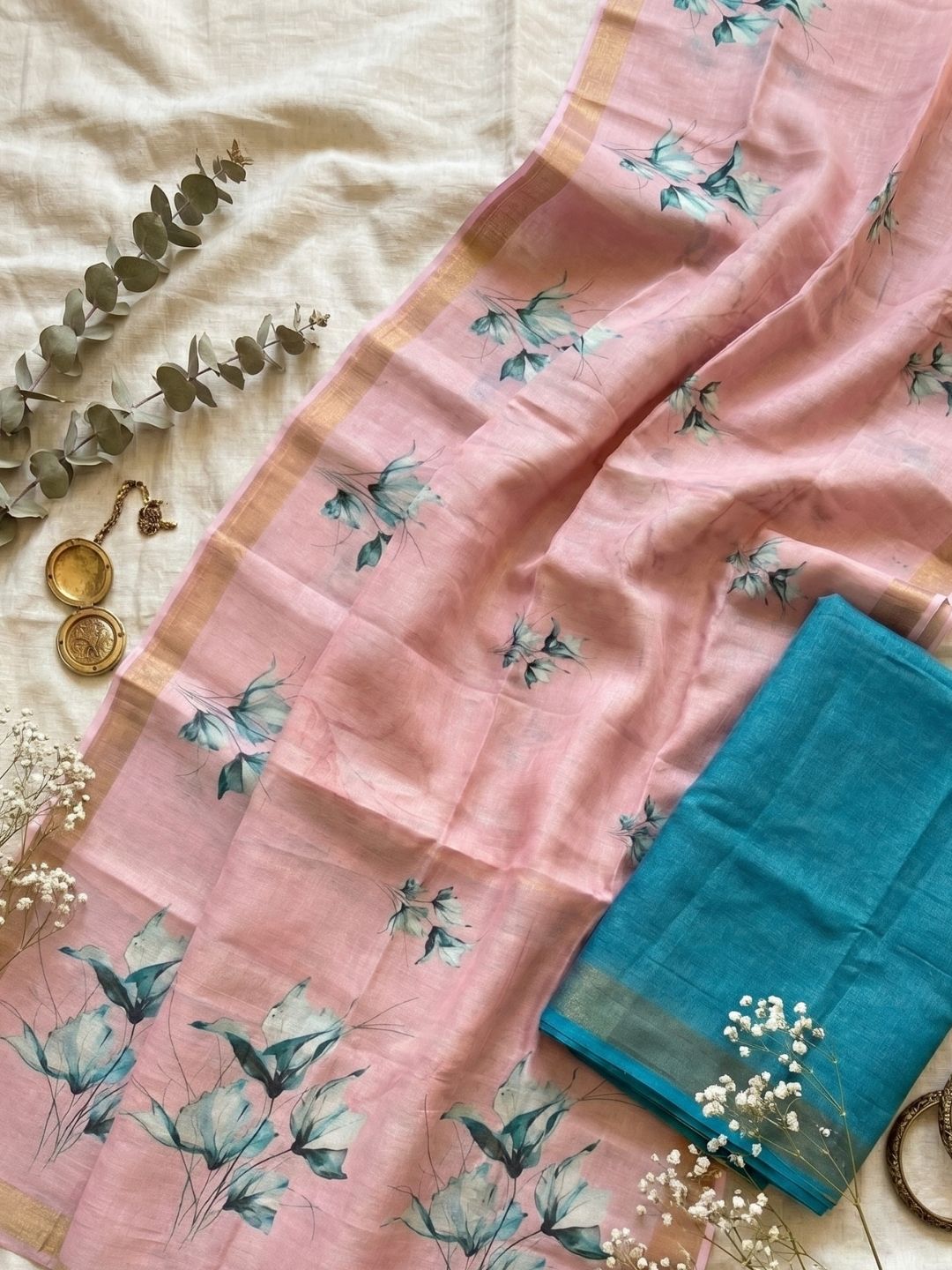 Rose Mist Bloom Saree
