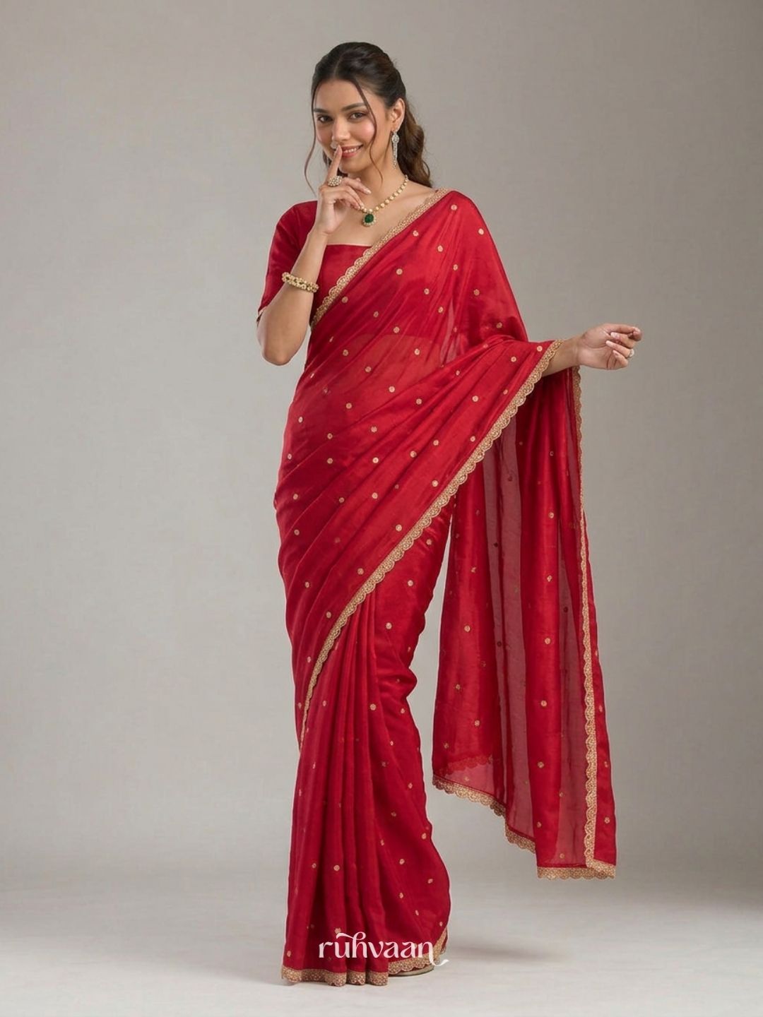 Scarlet Bloom Saree