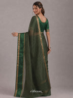 Emerald Grid Saree