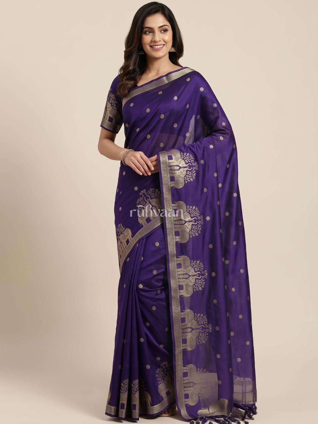 Violet Durbar Saree