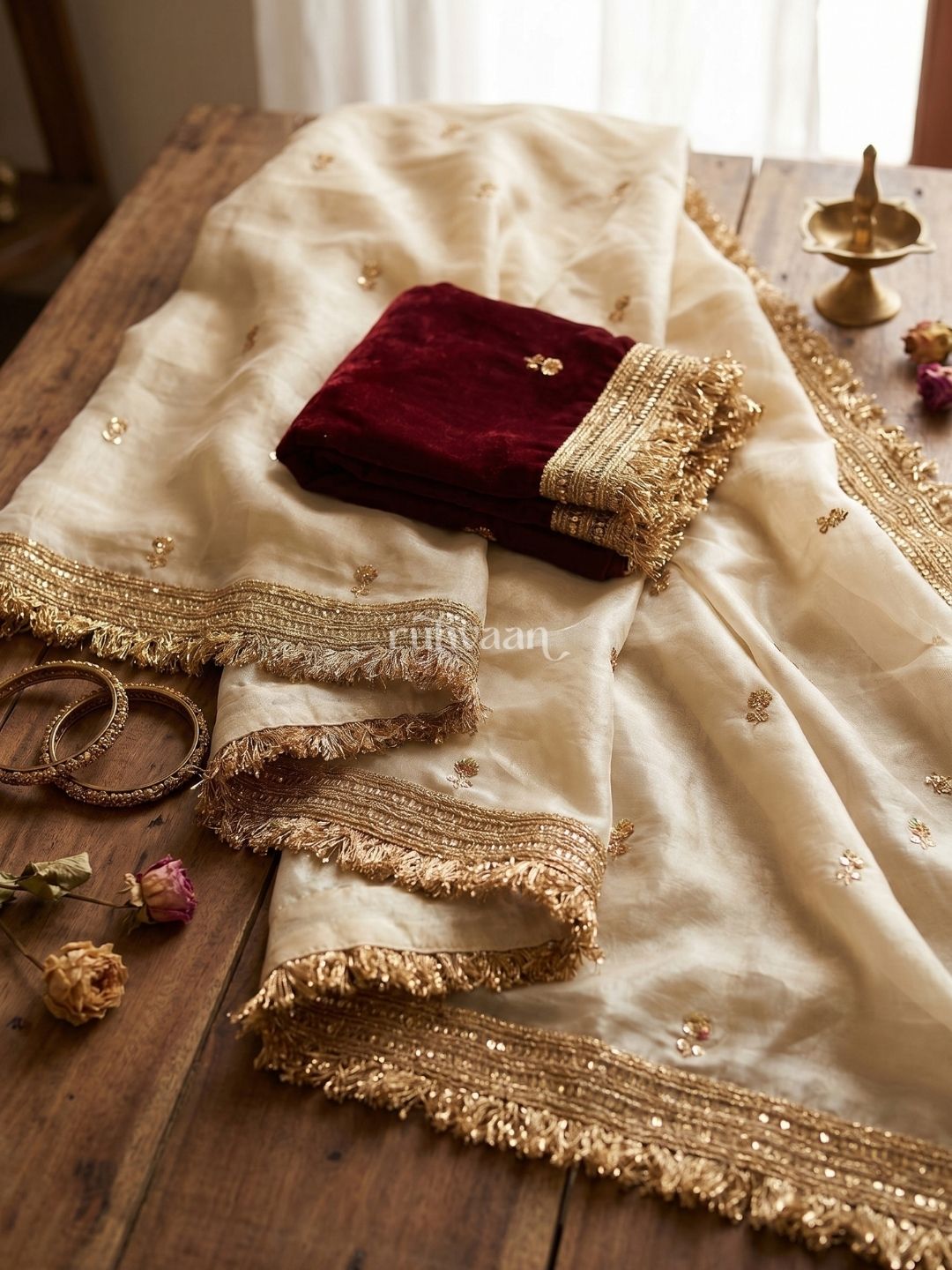 Ivory Ember Saree