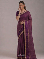 Purple Grid Saree