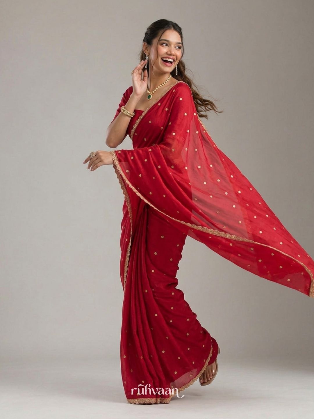 Scarlet Bloom Saree