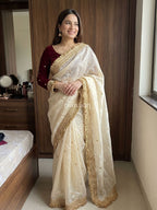 Ivory Ember Saree
