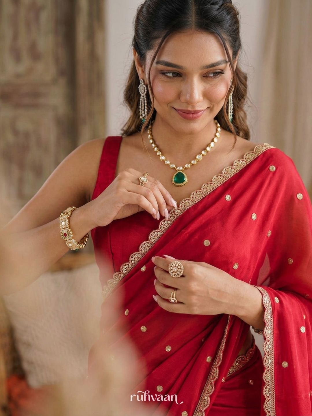 Scarlet Bloom Saree
