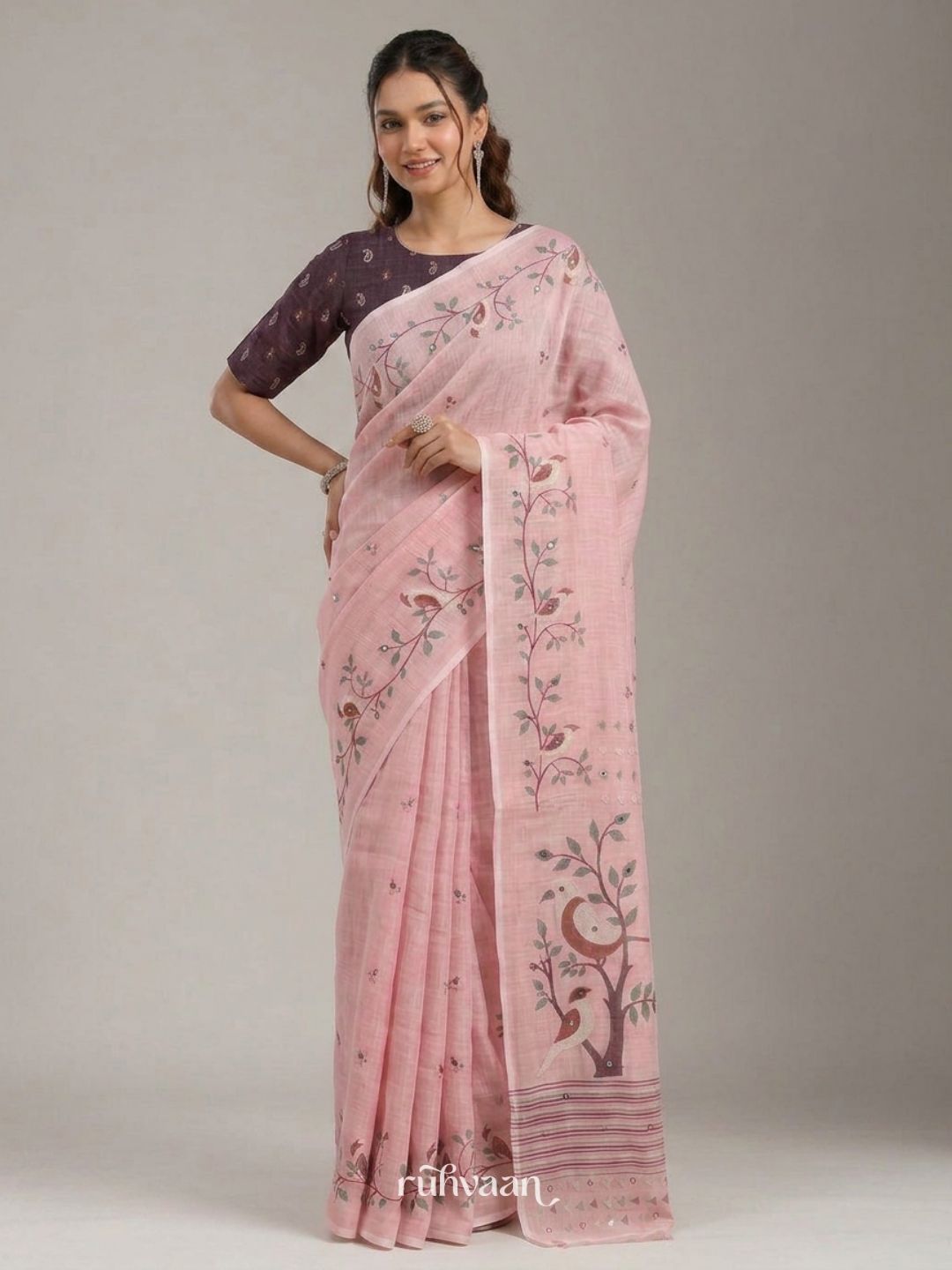 Rose Songbird Saree