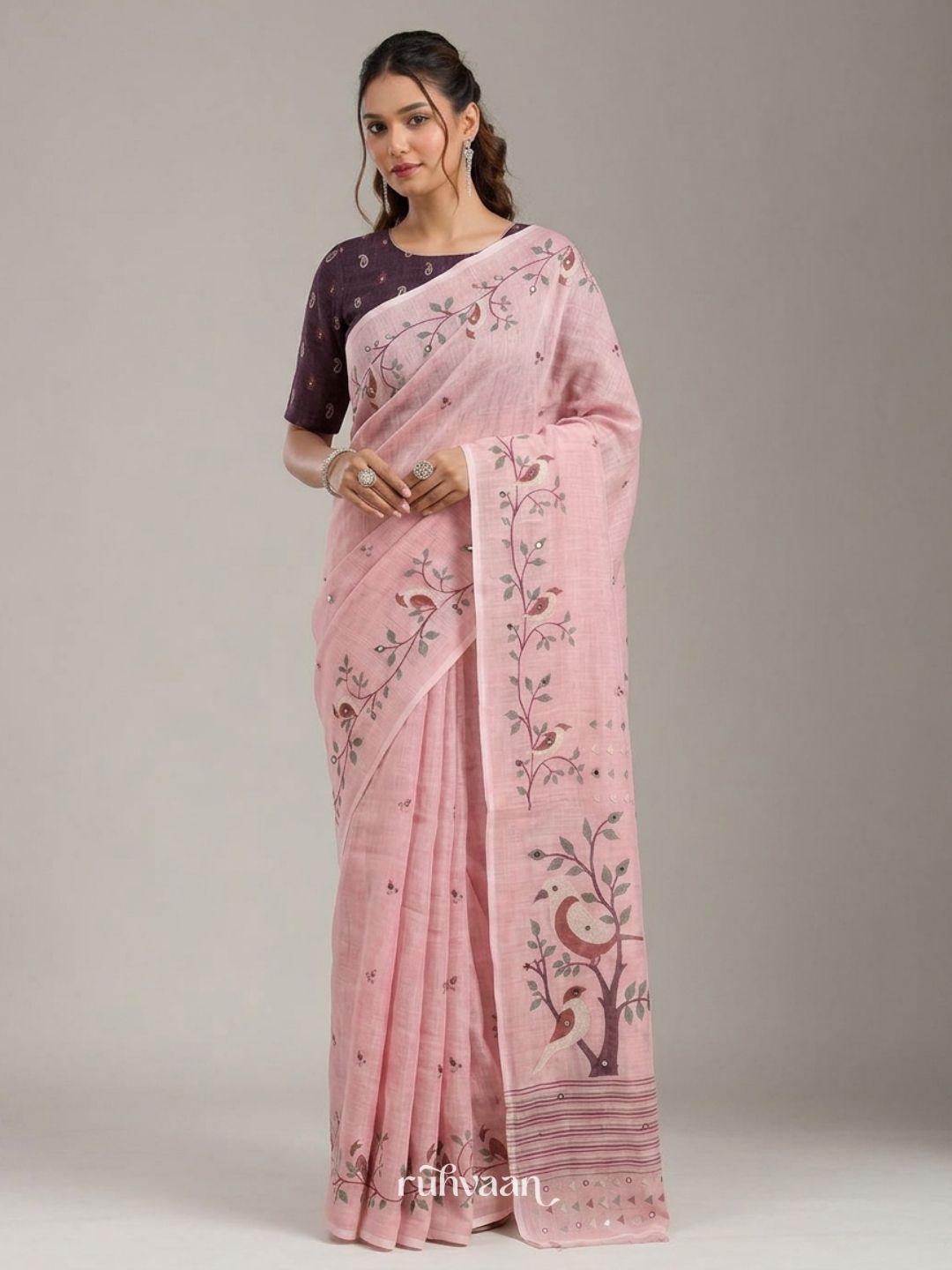 Rose Songbird Saree