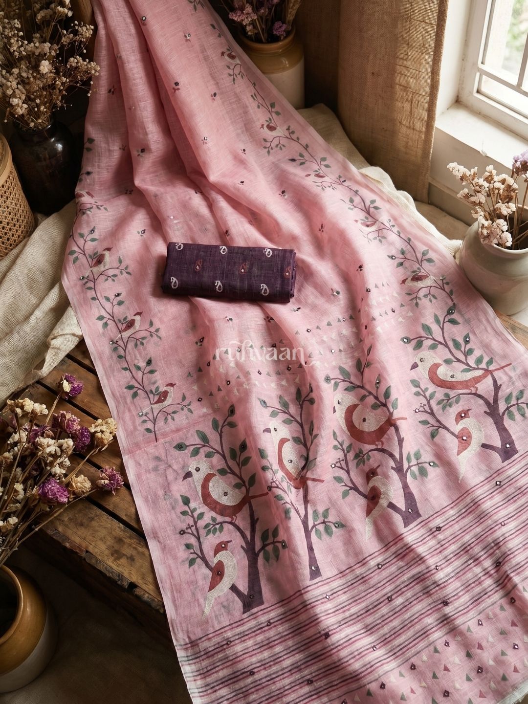 Rose Songbird Saree