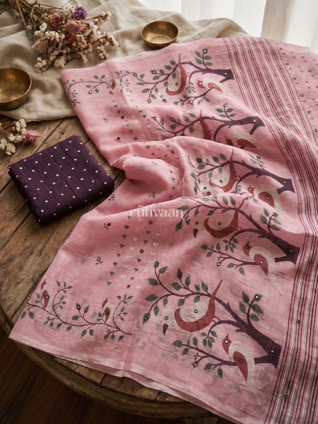 Rose Songbird Saree