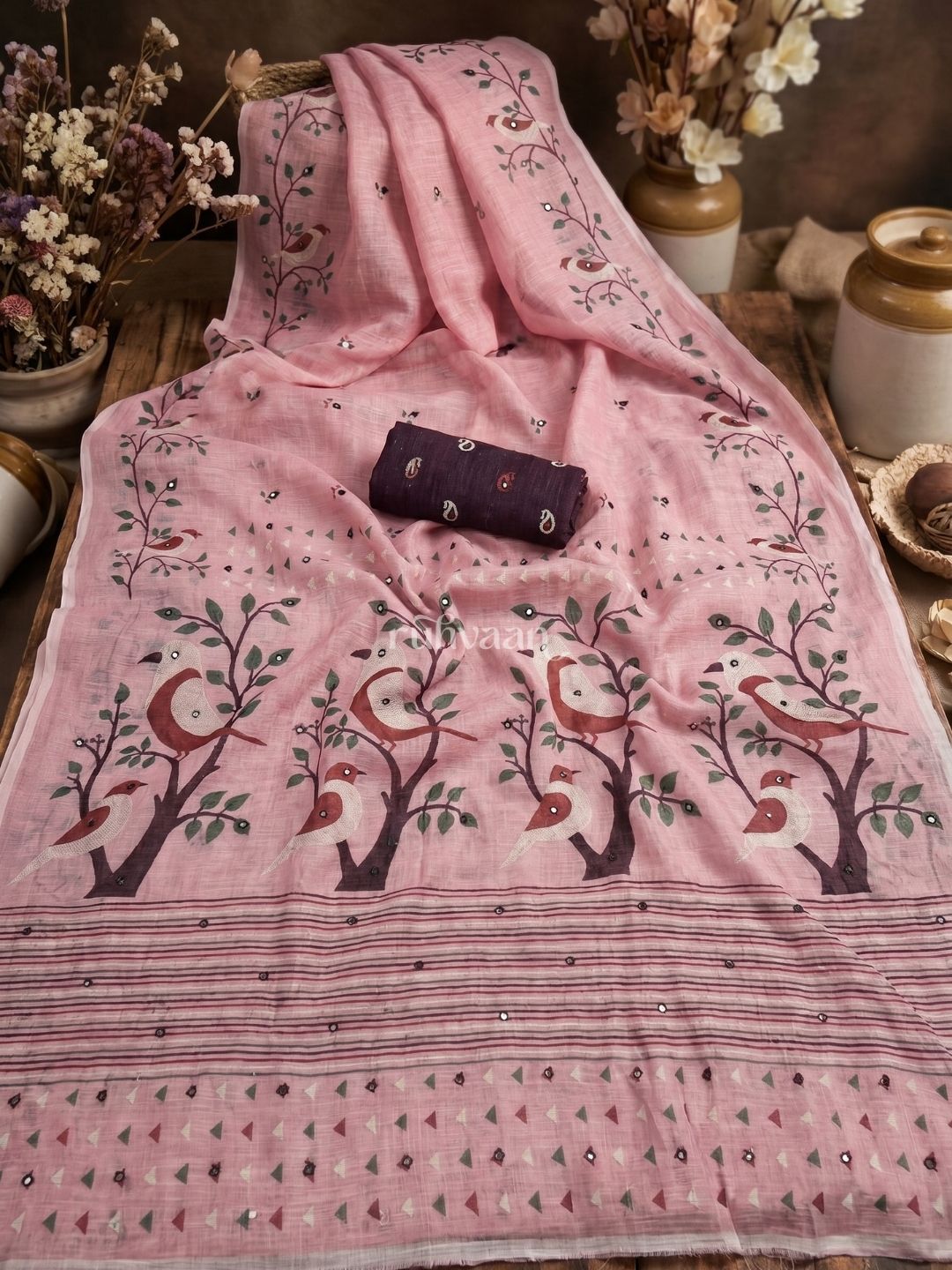 Rose Songbird Saree