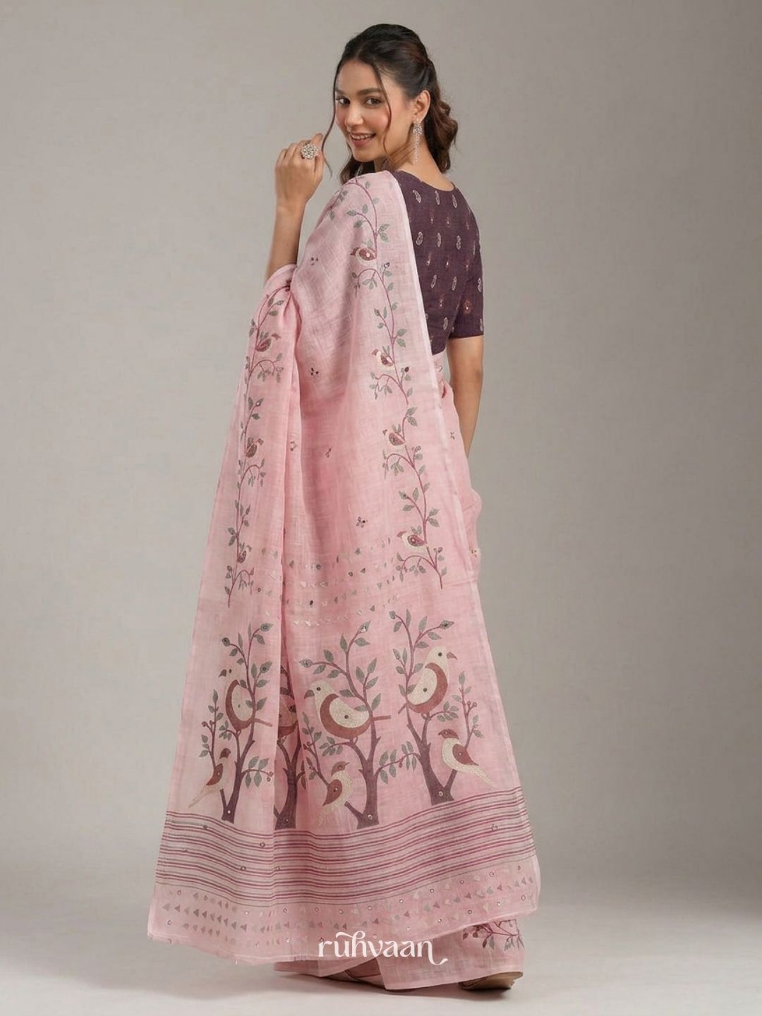 Rose Songbird Saree