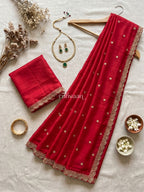 Scarlet Bloom Saree