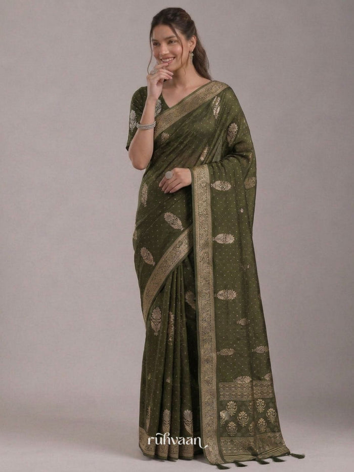 Olive Forest Whisper Saree