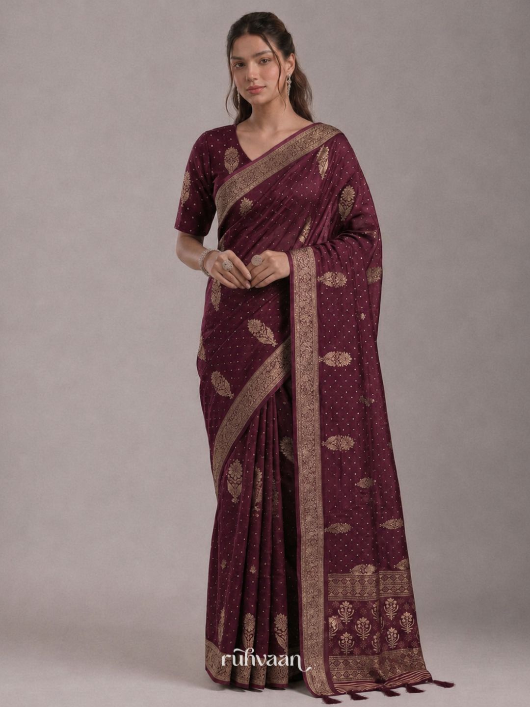 Plum Forest Whisper Saree