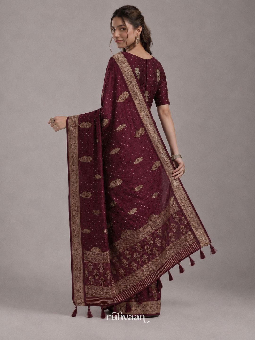 Plum Forest Whisper Saree