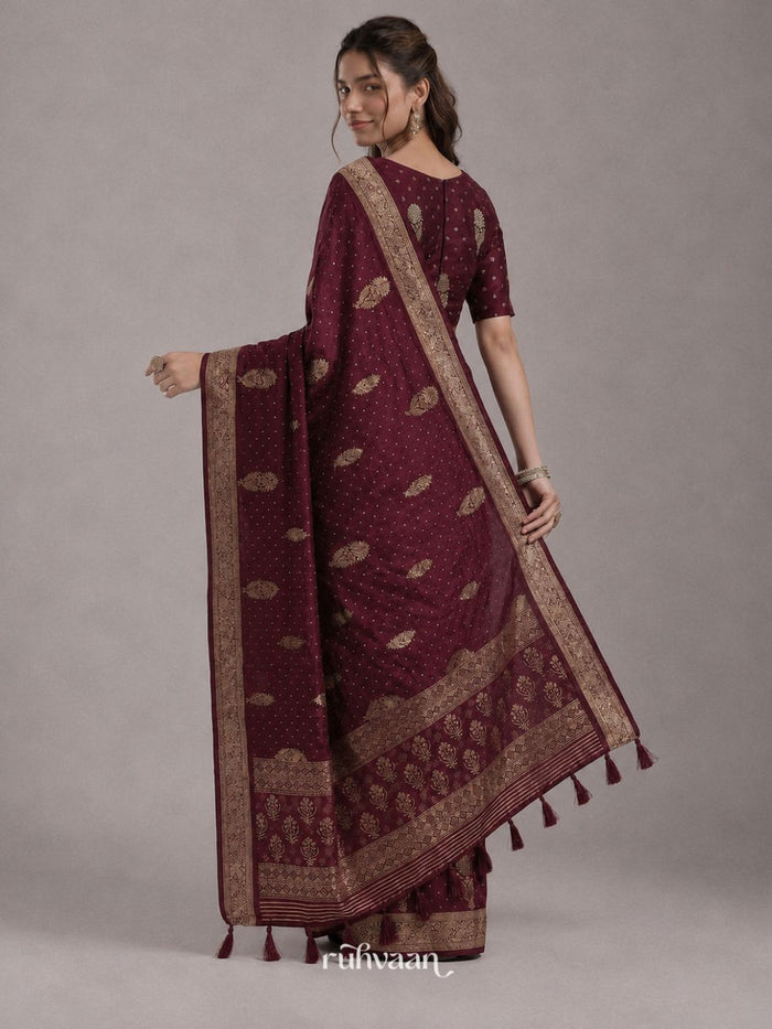 Plum Forest Whisper Saree