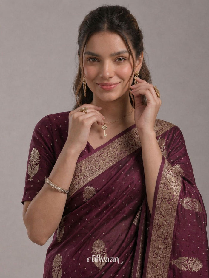 Plum Forest Whisper Saree