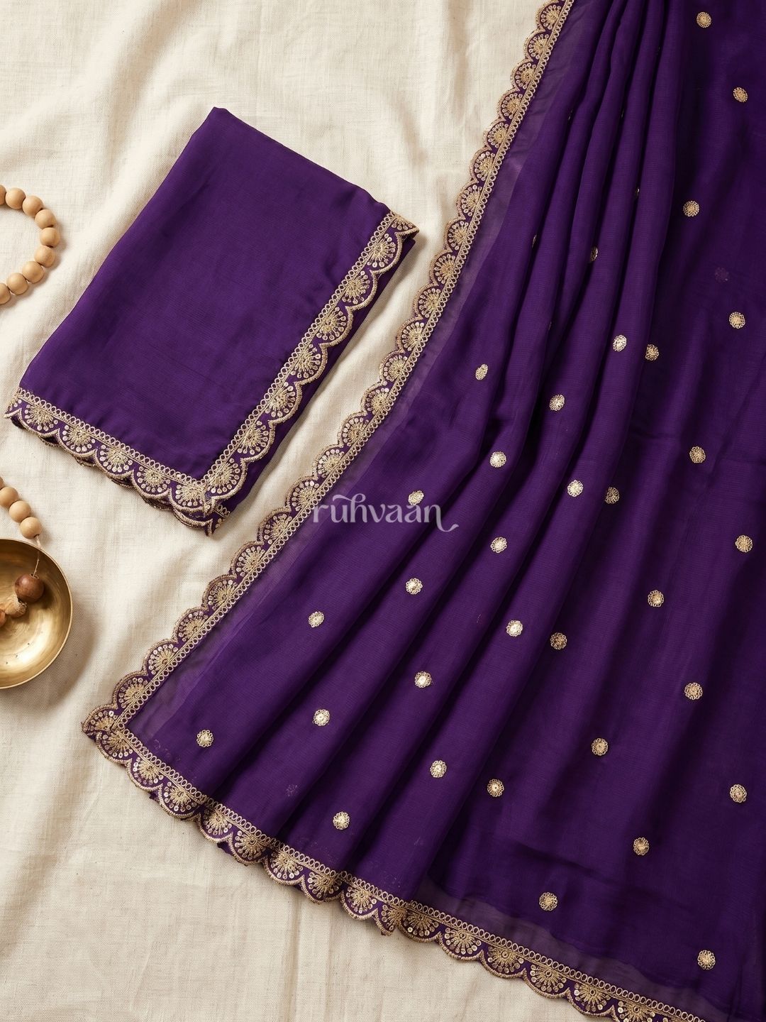 Violet Bloom Saree
