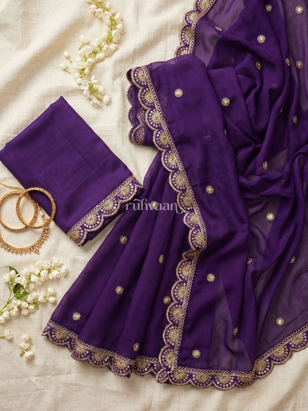 Violet Bloom Saree