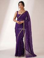 Violet Bloom Saree
