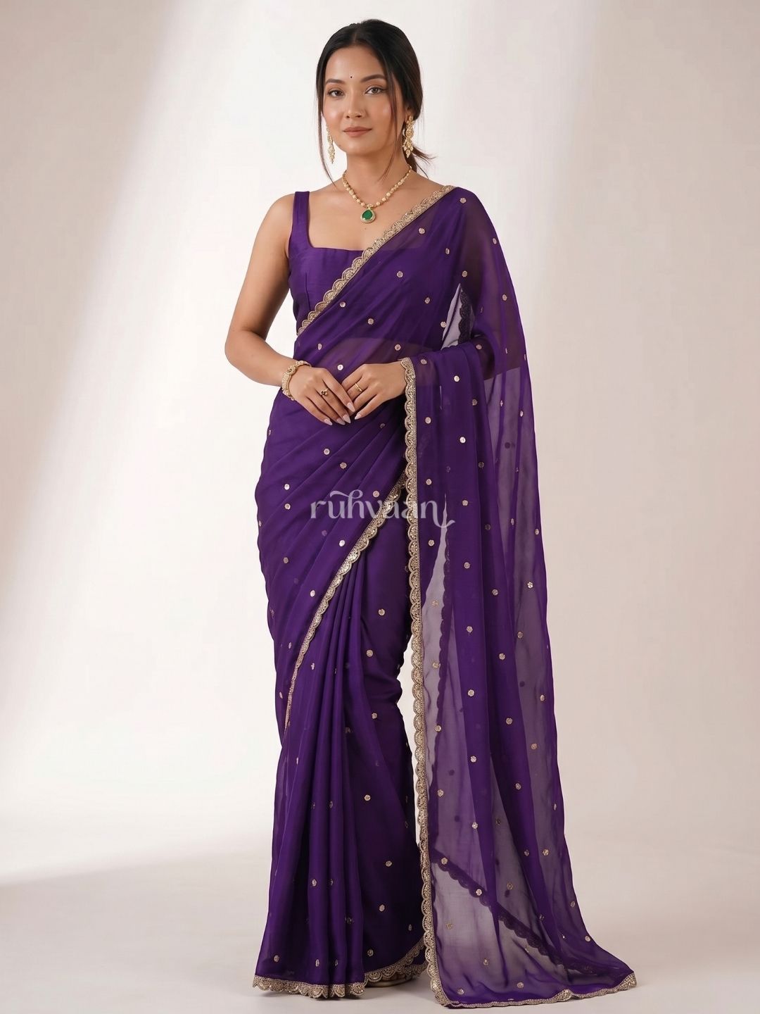 Violet Bloom Saree