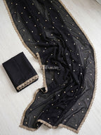 Midnight Bloom Saree