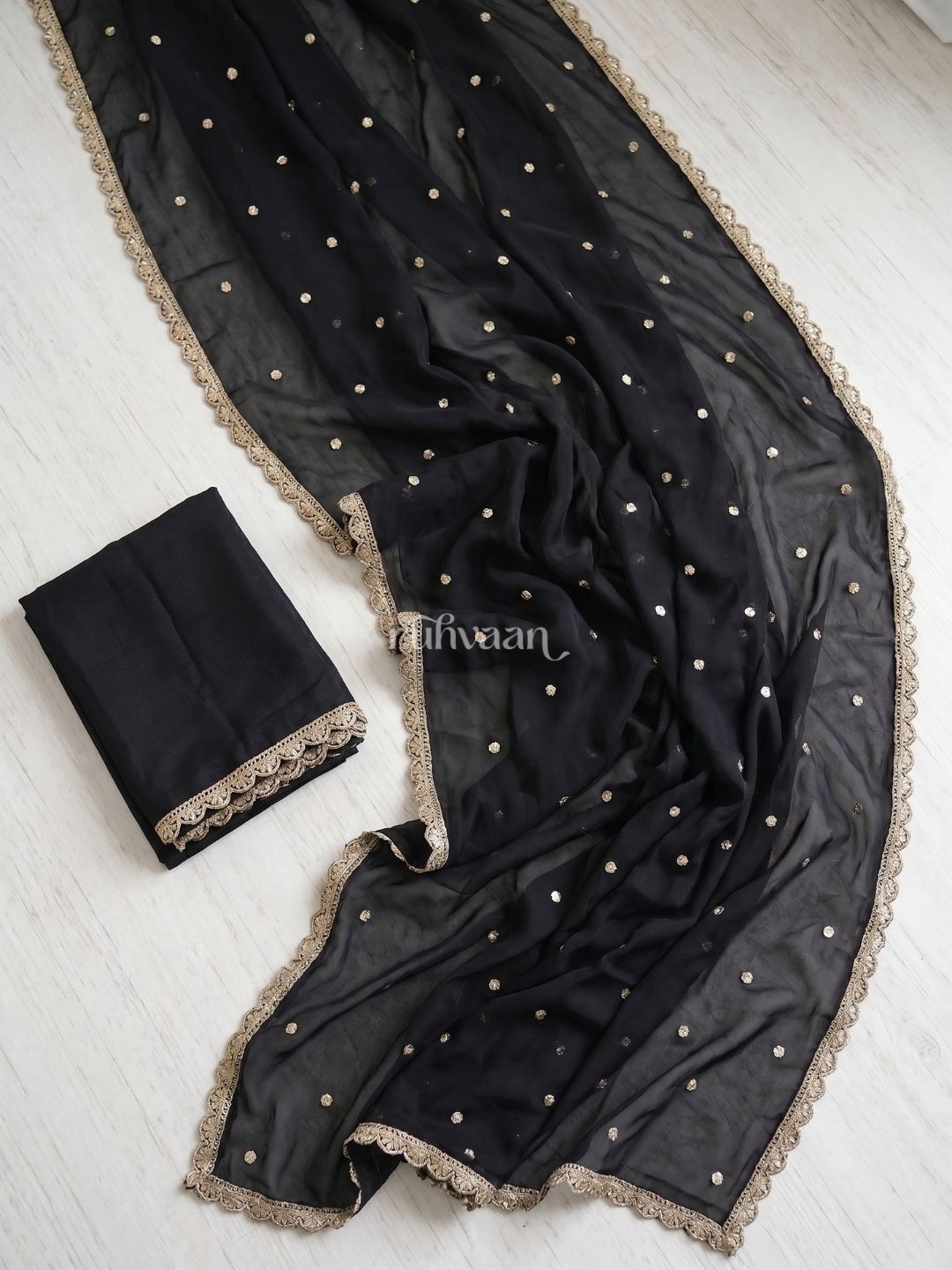 Midnight Bloom Saree