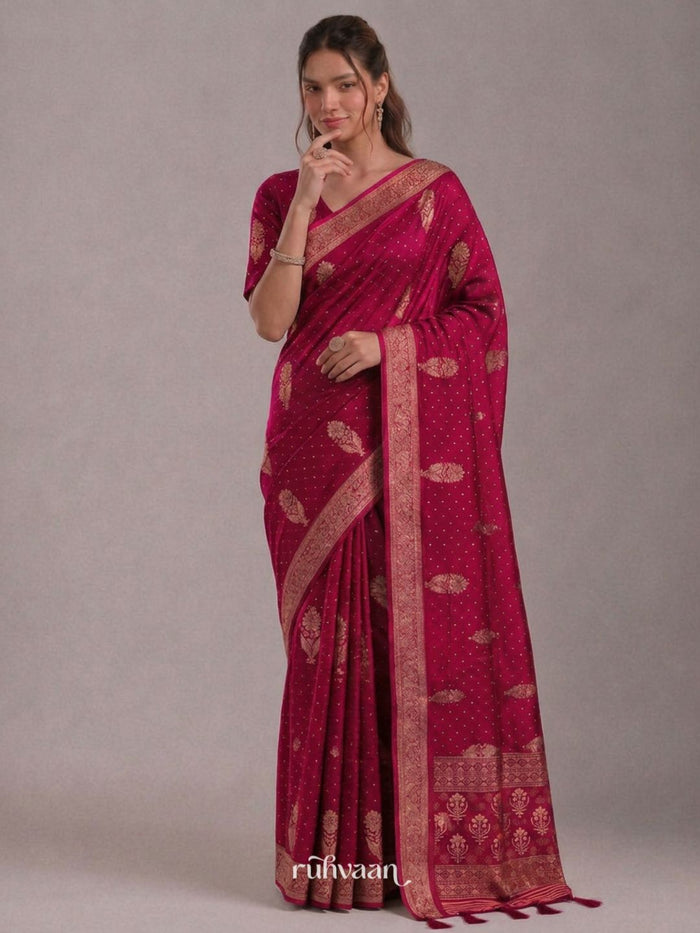 Crimson Forest Whisper Saree