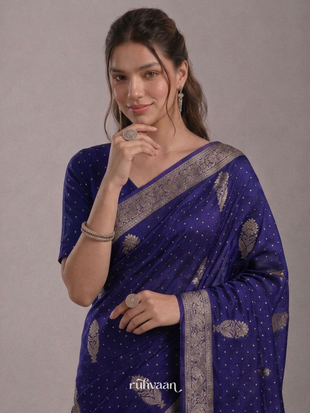 Indigo Forest Whisper Saree