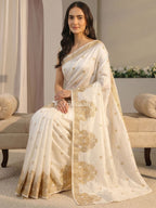 White Durbar Saree