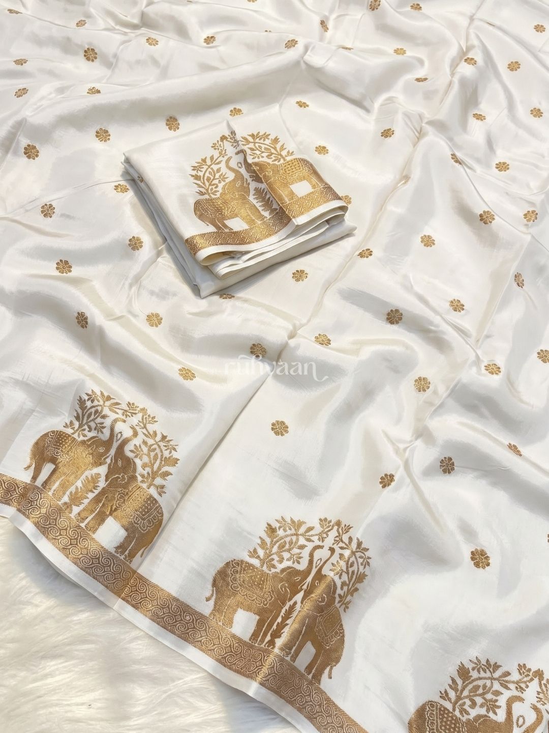 White Durbar Saree