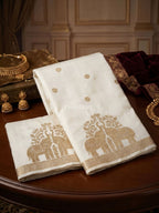 White Durbar Saree