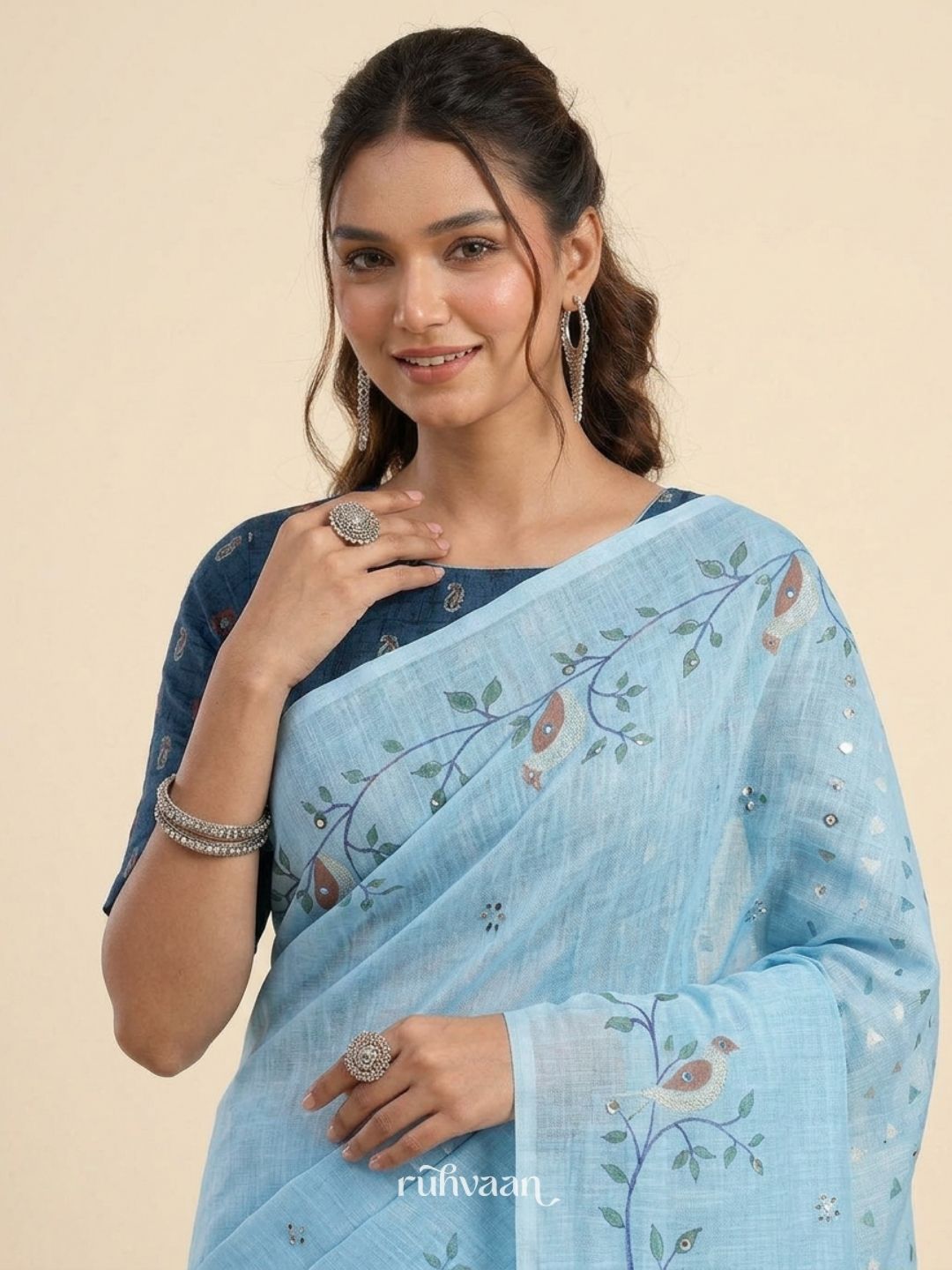 Skyward Songbird Saree