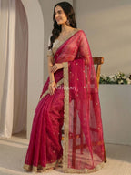 Gulabi Ember Saree