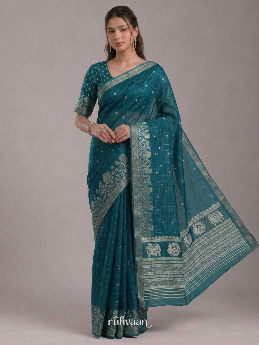 Teal Fable Saree