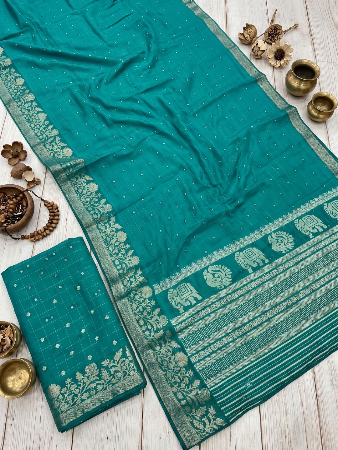 Teal Fable Saree
