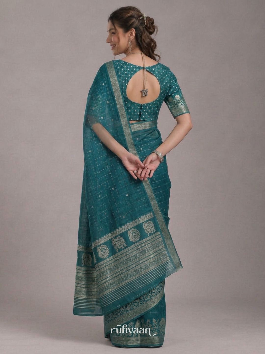 Teal Fable Saree