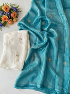 Aqua Bloom Saree